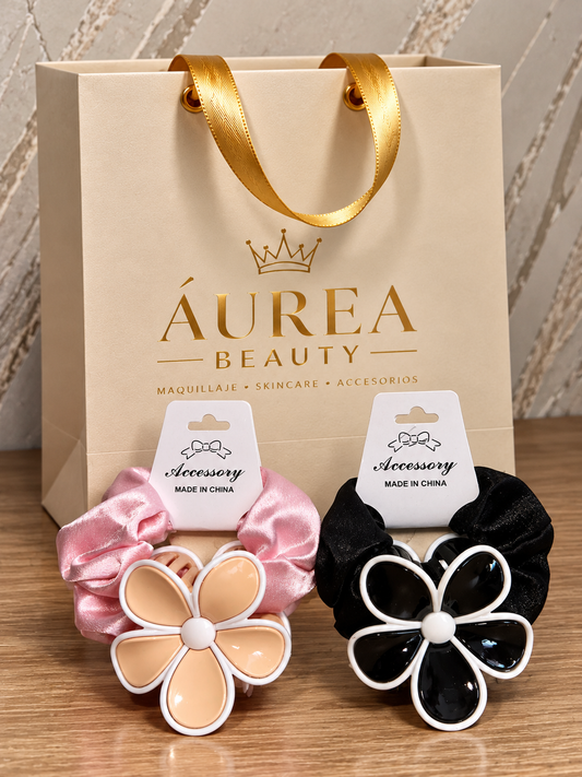 🎀 Scrunchie con Flor – Accesorio para el Cabello